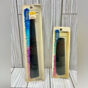 Vintage Goody Combs Barber Pocket Unbreakable Black Set Of 2 New